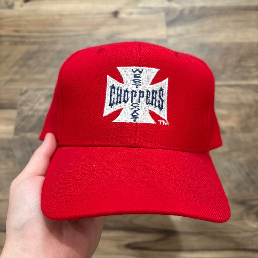 Vintage Y2K West Coast Choppers Hat Mens OSFM Red Jesse James Snapback Cap